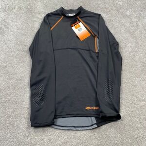 Shock Doctor Mens Small Compression Hockey Shirt Long Sleeve Black Orange